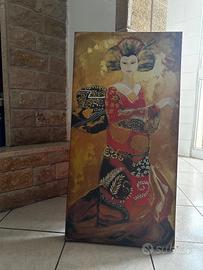 Quadro Geisha Giapponese su legno
