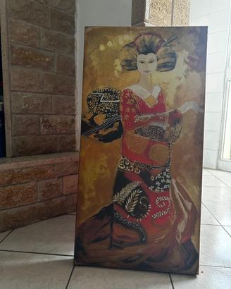 Quadro Geisha Giapponese su legno