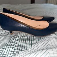 Scarpe con tacco basso blu / ballerine