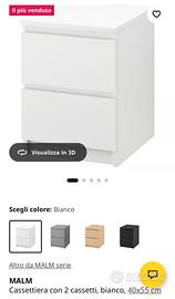 Comodino MALM bianco