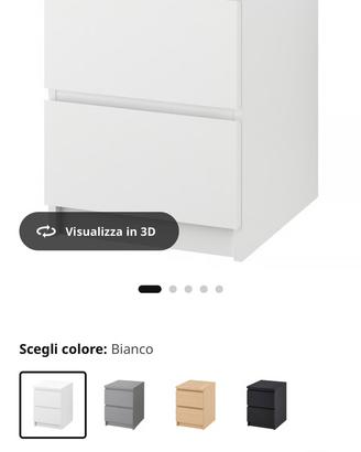 2 Comodini MALM bianco