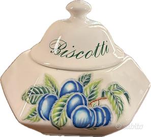 Porta biscotti esagonale in ceramica bianco
