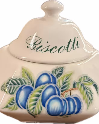 Porta biscotti esagonale in ceramica bianco