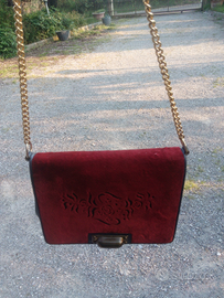 Borsa in pelle e velluto Cesare Piccini