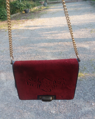 Borsa in pelle e velluto Cesare Piccini