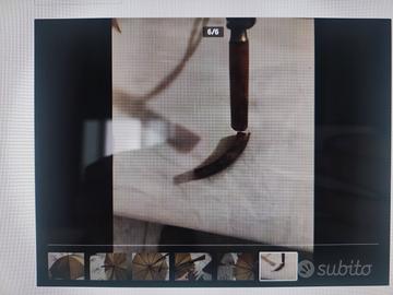 antico ombrellino 800 ottone e manico  bachelite