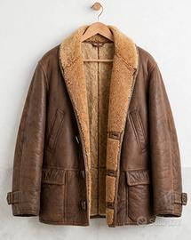 Cappotto montone vintage Shearling pelle uomo 50