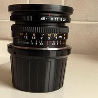 Ottica Mamiya 43 mm f 4,5 con mirino esterno