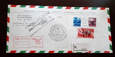 Primo volo postale con elicottero Trieste- San Mar