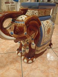 Elefante Indiano in Ceramica smaltata 
