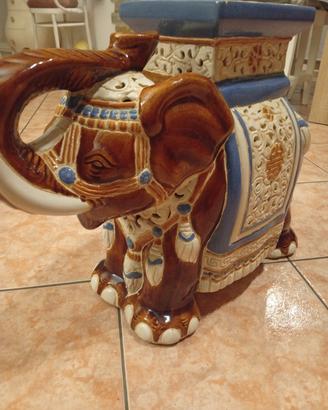 Elefante Indiano in Ceramica smaltata 