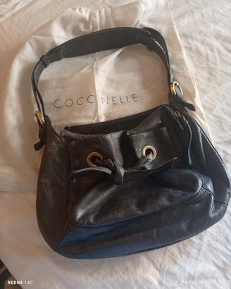 Borsa a spalla hobo Coccinelle in vera pelle nera