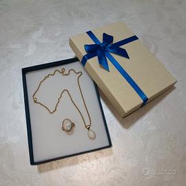 Girocollo in coppia con Anello in oro 18 kt