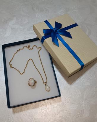 Girocollo in coppia con Anello in oro 18 kt