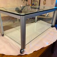 TAVOLINO IN CRISTALLO PORTA TV E STEREO