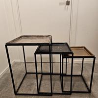 set tavolini in metallo