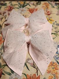 Fiocco nascita per bambina con nome in tricotin