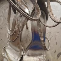 sandali color argento con strass