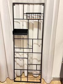 Mensola organizer da parete industrial con cestino