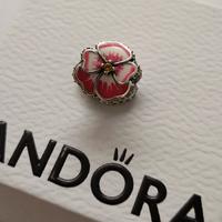 PANDORA Charm 790777C01 Viola del pensiero Rosa