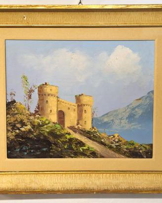 Dipinto olio su legno – Castello medievale