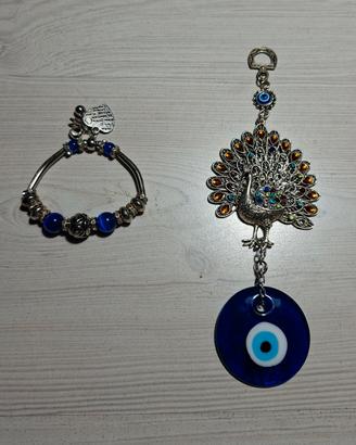 bracciale e pendente con occhio di allah