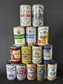 lattine di birra vuote da collezione anni 70/80
