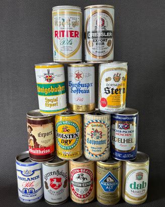 lattine di birra vuote da collezione anni 70/80