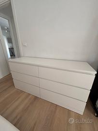 Cassettiera 6 cassetti bianca 160X78