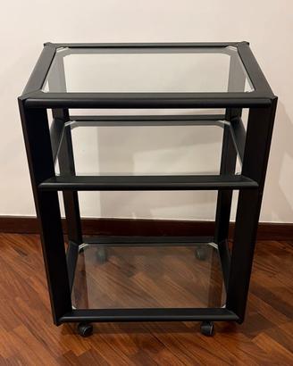 Carrello porta TV in metallo e cristallo