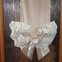 Fascia  doppia  fuori porta velluto con fiocco 