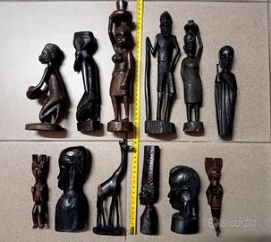VECCHIE STATUE ETNICHE ARTE AFRICANA  VINTAGE 