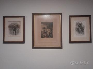 Trittico  di stampe d'epoca