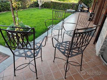 Set sedie giardino ferro battuto artigianale 