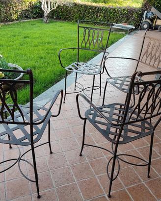 Set sedie giardino ferro battuto artigianale 