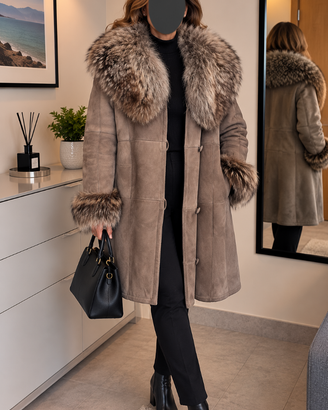 Giaccone donna in Montone Shearling collo Murmasky