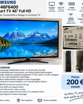  Samsung UE46F6400   Smart TV 46  Full HD