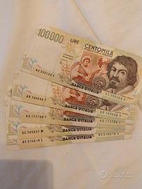 banconote da 100000 lire