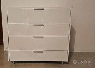 Cassettiera como' laccata bianca 