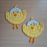 Presine uncinetto pasquali pulcino 