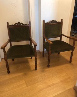 Elegante Coppia di Poltroncine / Sedie Capotavola