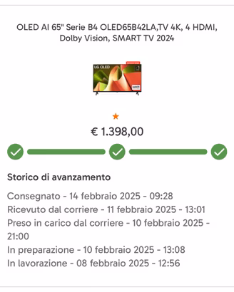 OLED AI 65” SERIE B4 OLED65B42LA - DOLBY VISION 4K