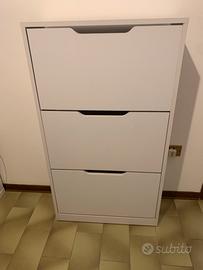 Scarpiera bianca a 3 ribalte VICCO