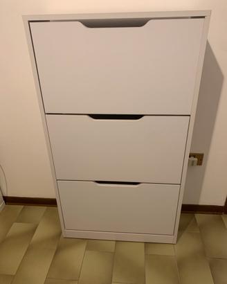 Scarpiera bianca a 3 ribalte VICCO