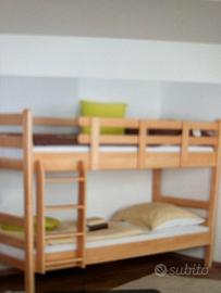 Letto a castello  in faggio massello  90x200