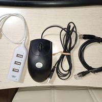 MOUSE + HUB + CAVO LAN