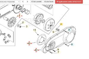 Coperchio frizione Aprilia Leonardo 125 AP0211517