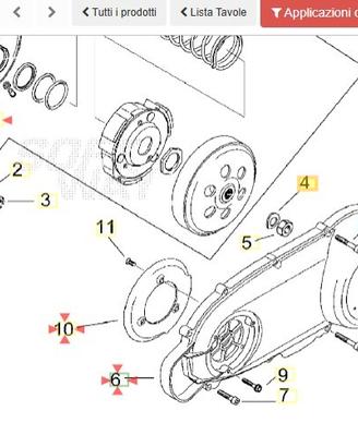 Coperchio frizione Aprilia Leonardo 125 AP0211517