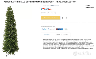 Albero Artificiale Compatto Maribor 270cm | Frada