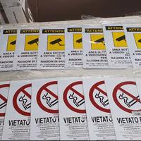 Cartelli in alluminio vietato fumare e videosorveg